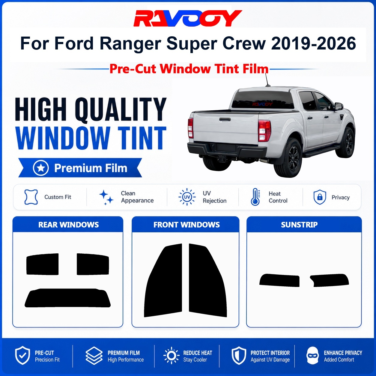 Home Security For Windows - Premium Pre-Cut Window Tint For Ford