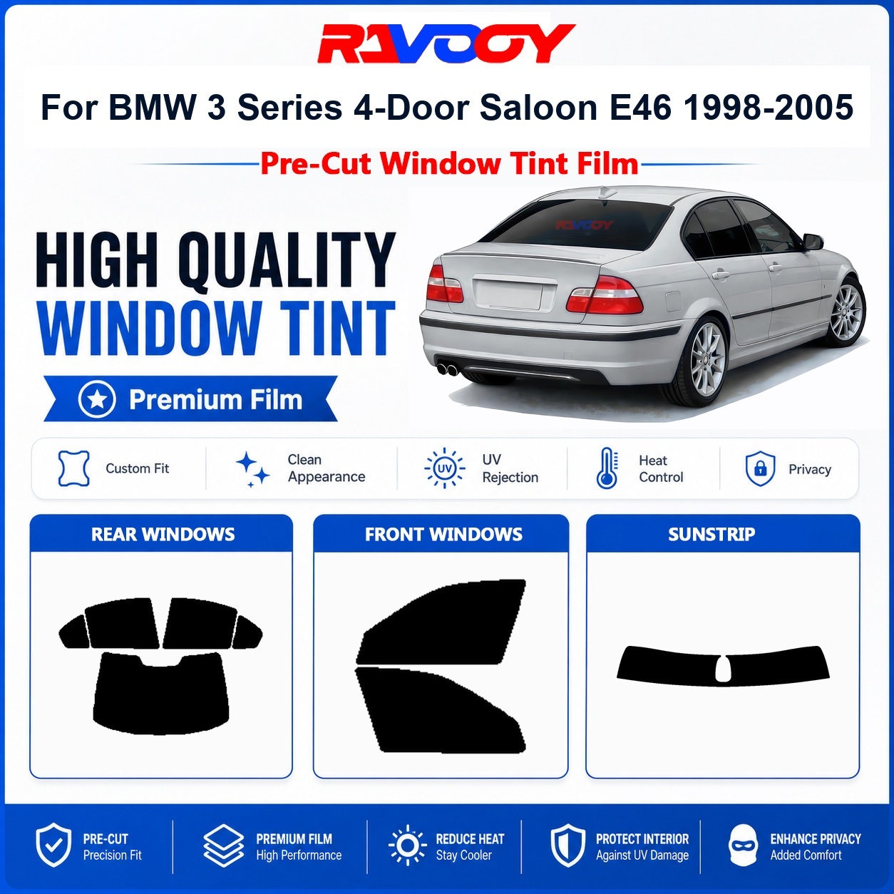 Home Security For Windows - Premium Pre-Cut Window Tint For BMW
