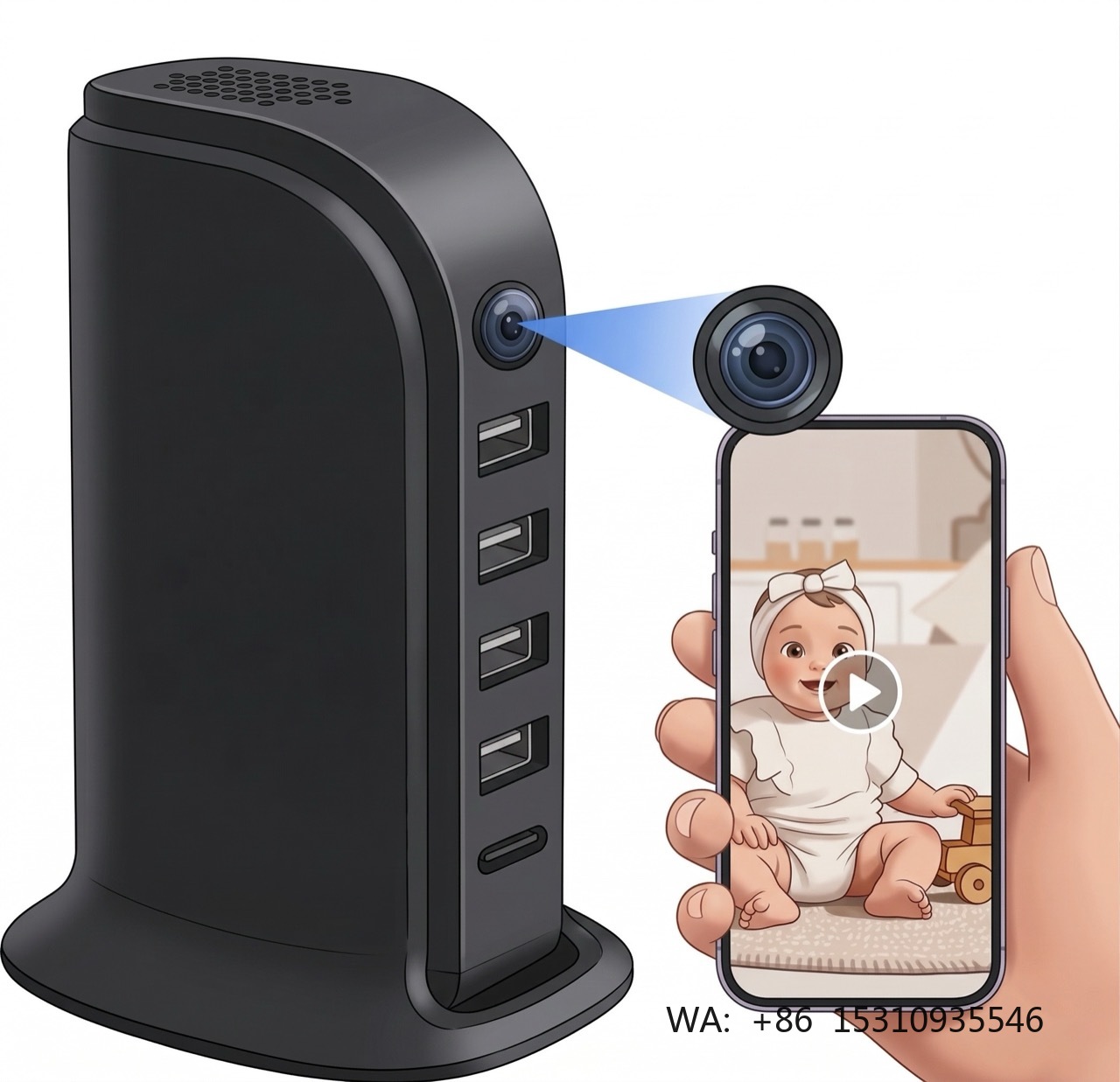 Home Security Wifi Camera - Compact Wi-Fi Security Camera for Home