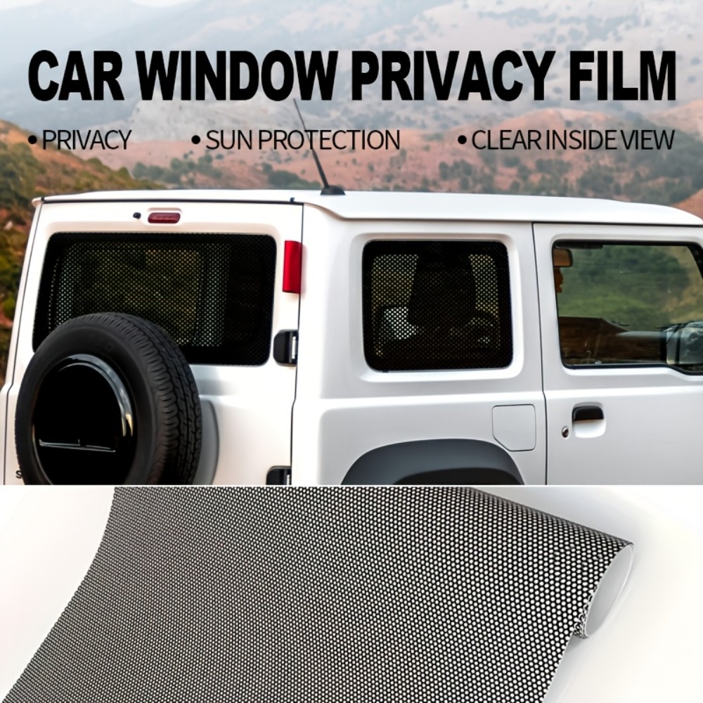 Home Security For Windows - 1Roll Black Perforated Vinyl Privacy Car