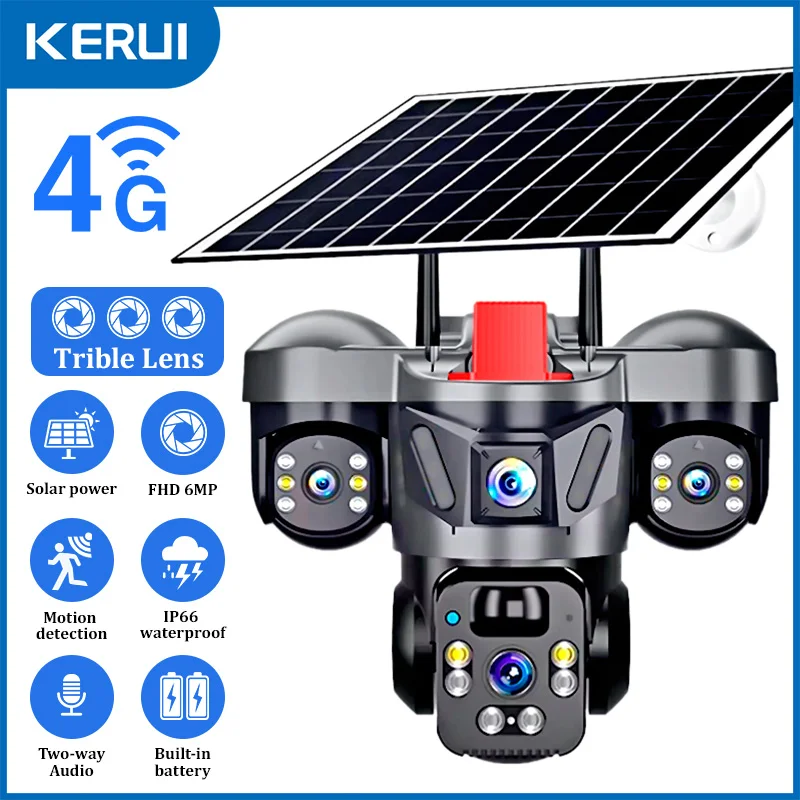 Home Security Wifi Camera - KERUI Outdoor PTZ 6MP 4G SIM