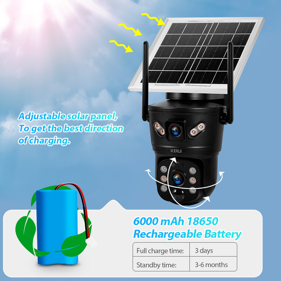 KERUI 6MP 4G SIM WiFi Solar Ca - Home Security For Windows 评论和价格
