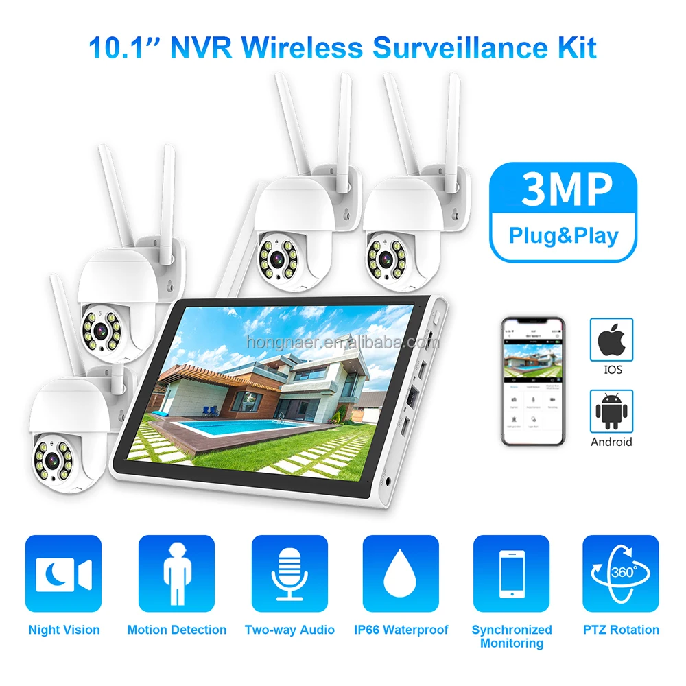 2026 Hongnaer 3MP 4 Channel Wi - Home Security Wifi Camera 评论和价格