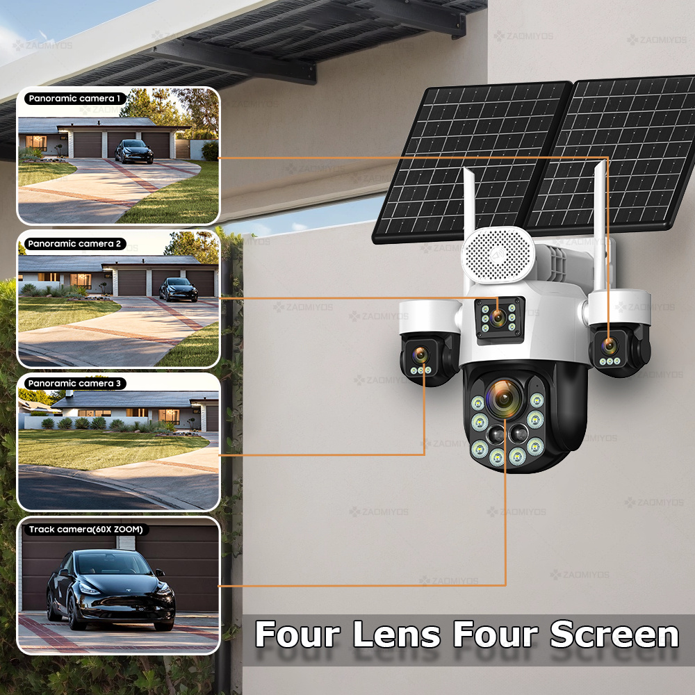 4 Lens Outdoor 360° Surveillan - Home Security Network 评论和价格