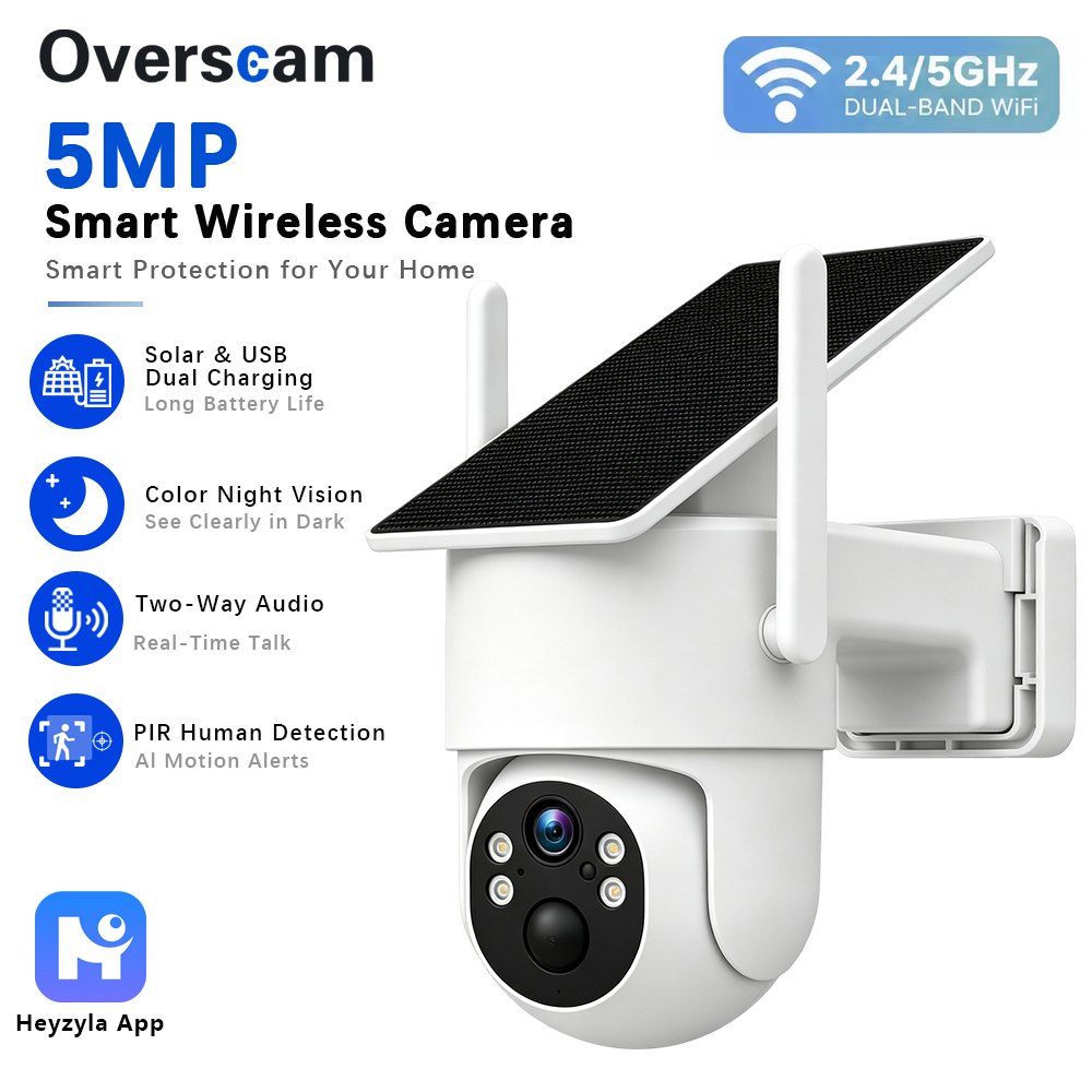 5MP Solar Powered PTZ Camera F - Home Security Outdoor Camera System 评论和价格