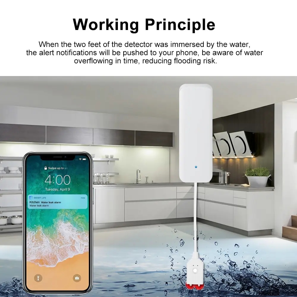 Tuya WiFi Smart Water Leak Sen - Home Security Network 评论和价格