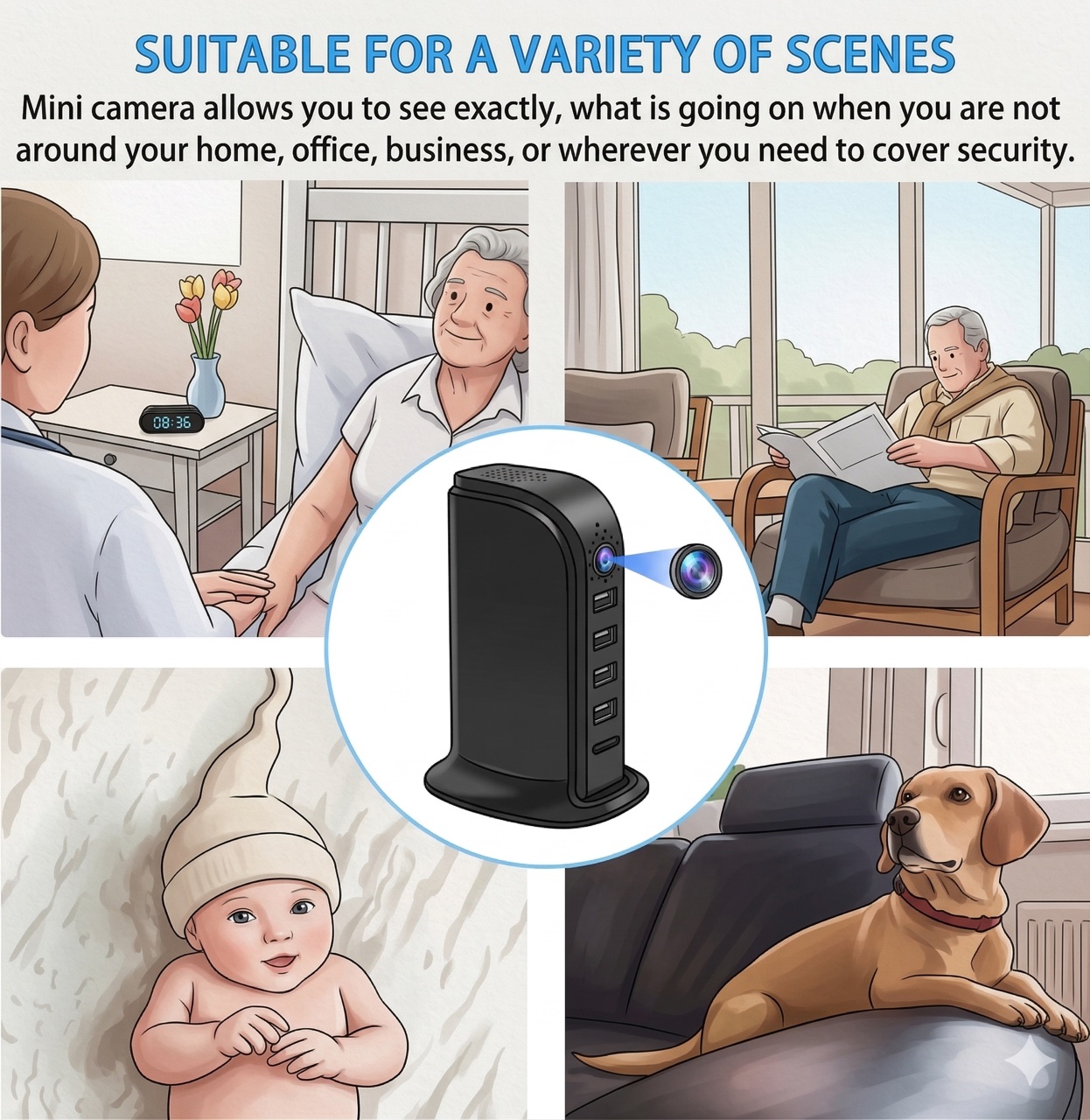 Compact Wi-Fi Security Camera  - Home Security Wifi Camera 评论和价格
