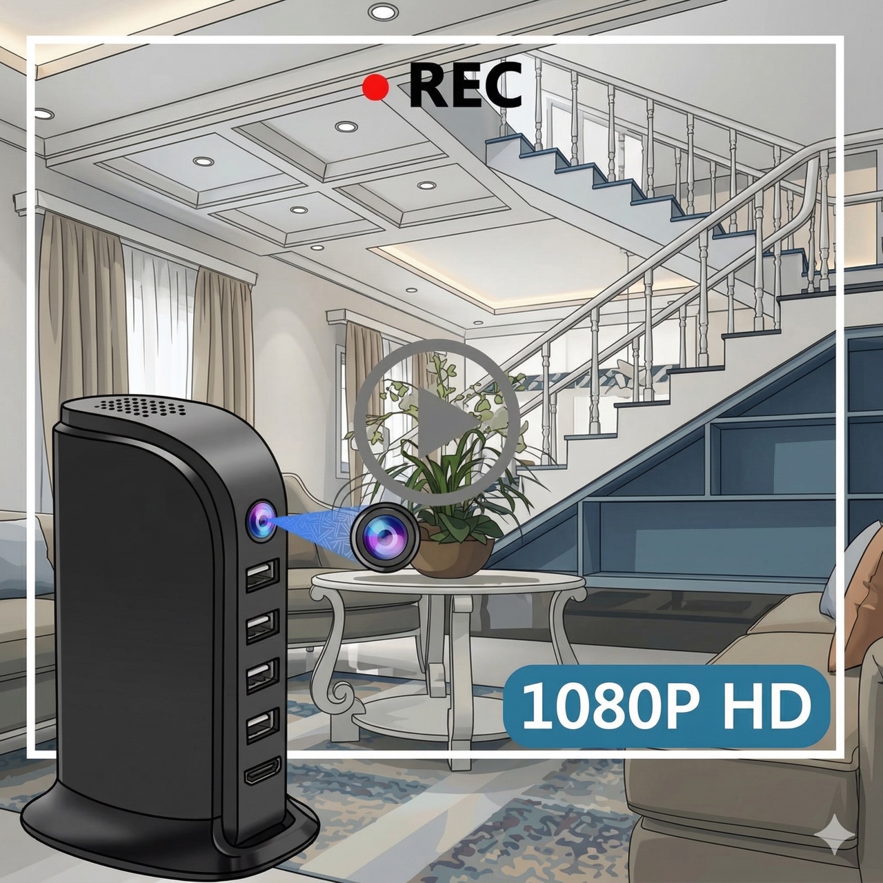 Compact Wi-Fi Security Camera  - Home Security Wifi Camera 评论和价格