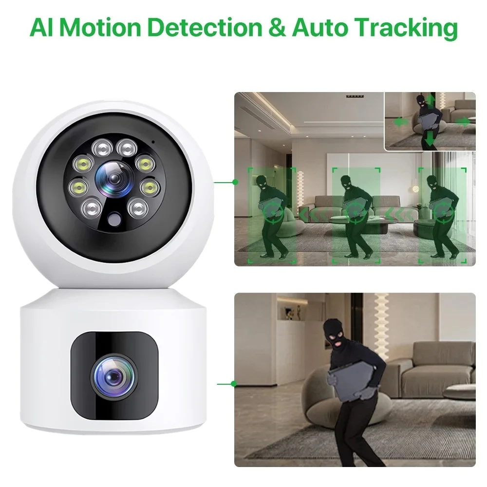 Dual Lens 6MP HD WiFi 4G PTZ C - Home Security Robots 评论和价格